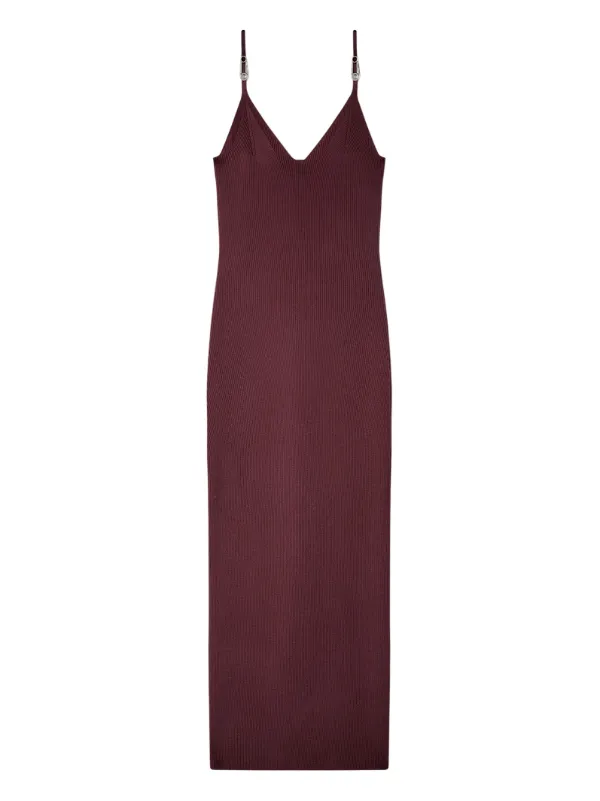 Versace Safety-pin Ribbed Midi Dress in Red