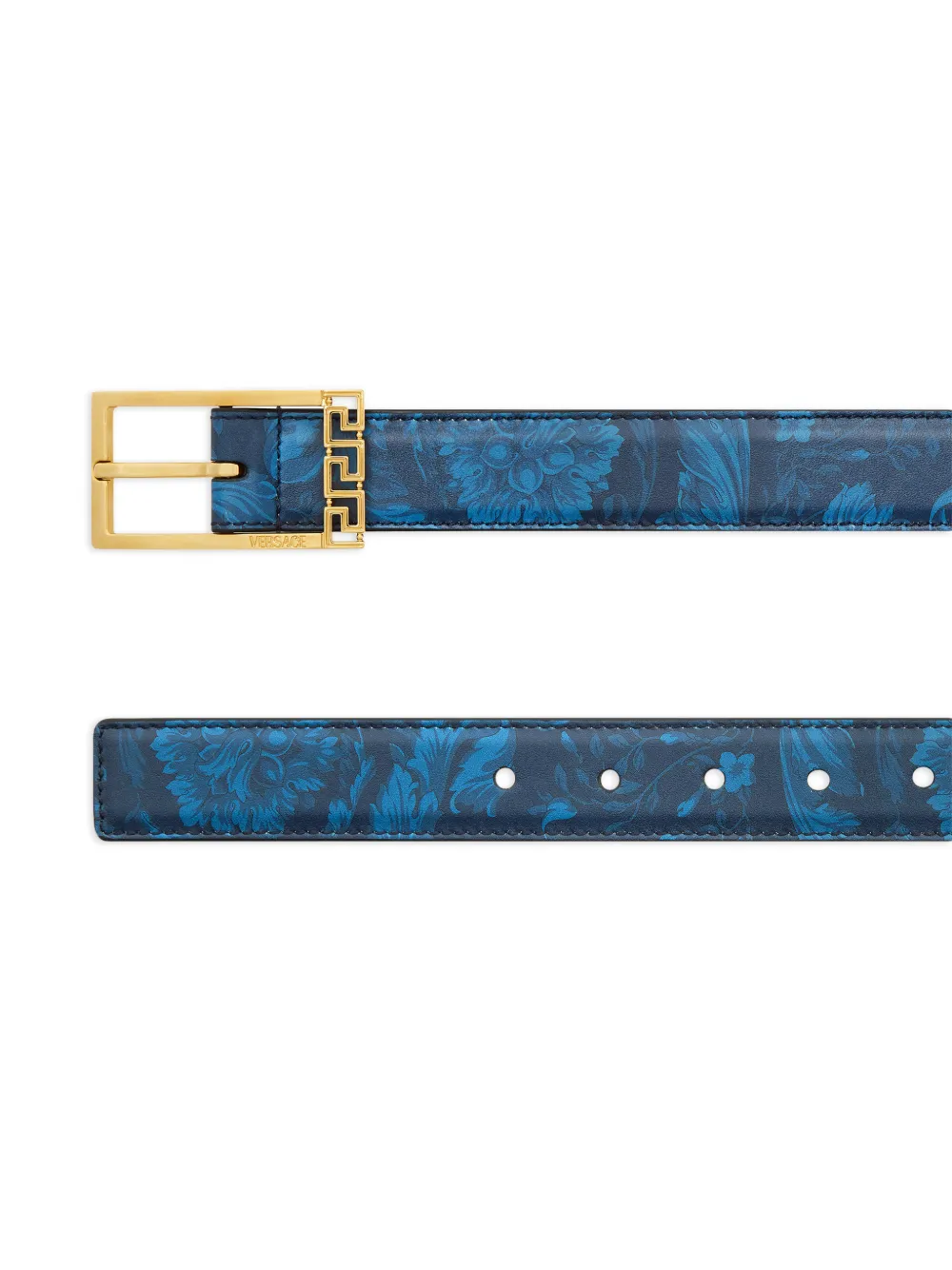 Versace Gespriem met bloemenprint - Blauw