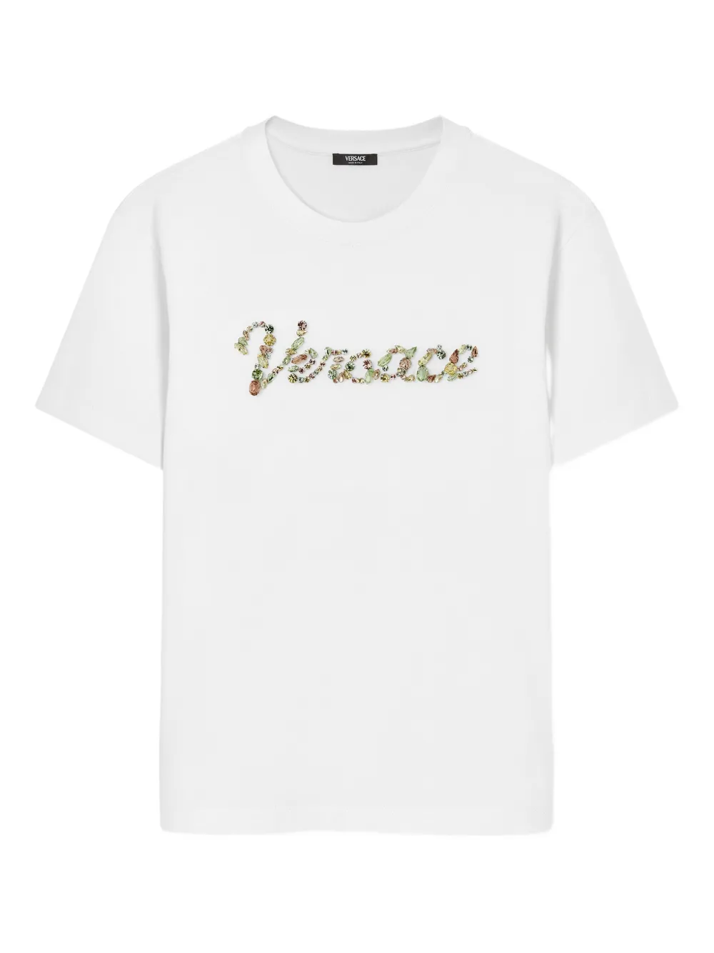 Versace Logo-design Cotton T-shirt In White