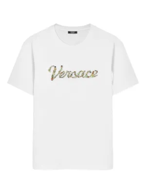 Versace Safety Pin Cropped T-shirt | Neutrals | FARFETCH