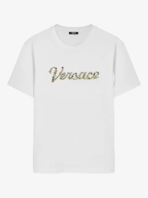 Versace playera de algodón bordada