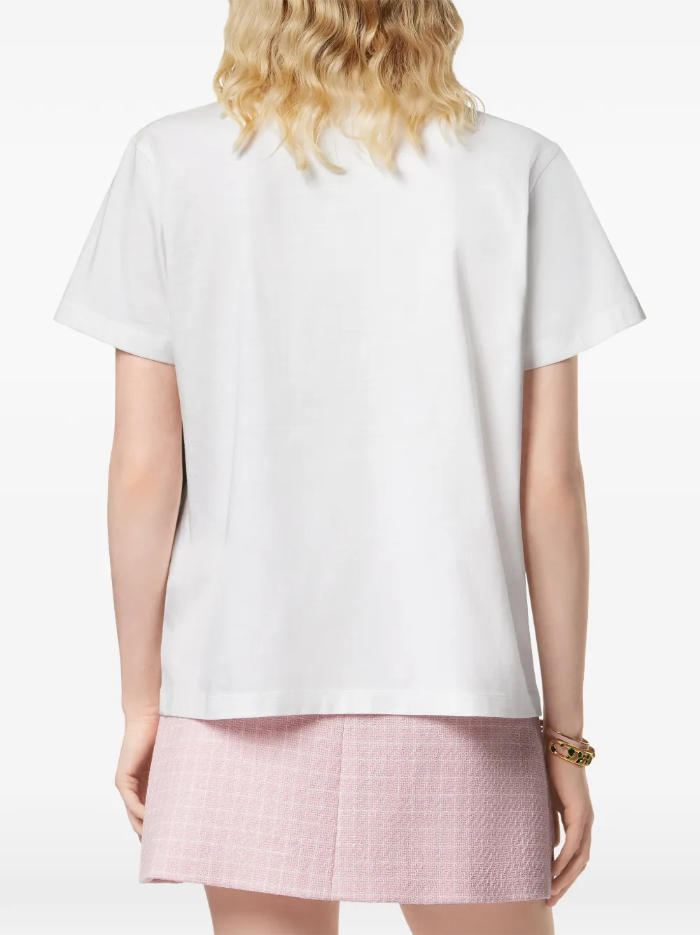 Versace Logo-design Cotton T-shirt In White