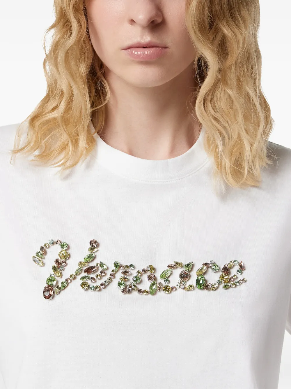 Versace Logo-design Cotton T-shirt In White