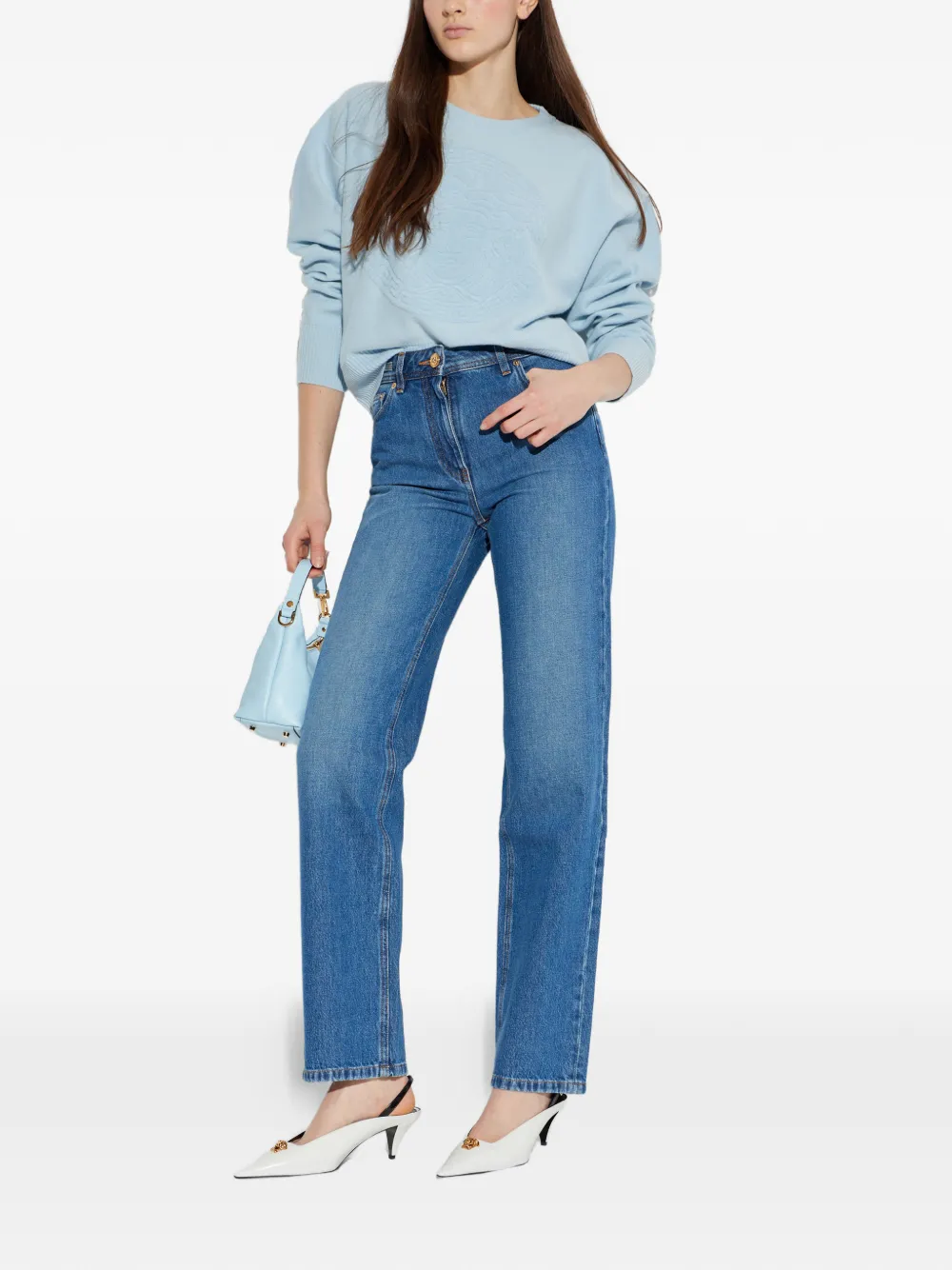 Versace Medusa Head Crewneck Jumper In Blue