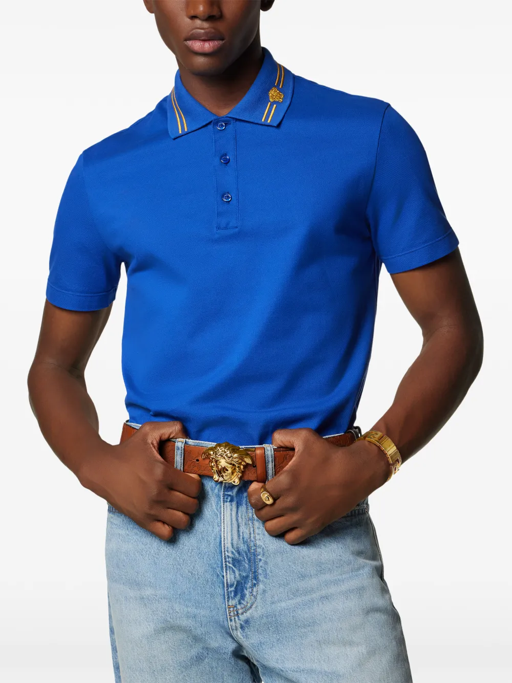  Versace Medusa-buckle Leather Belt - Brown 