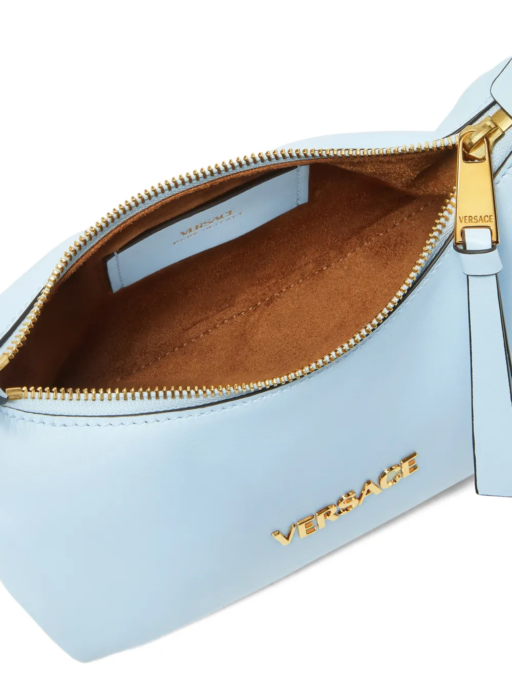 Versace logo-charm tote bag Blauw