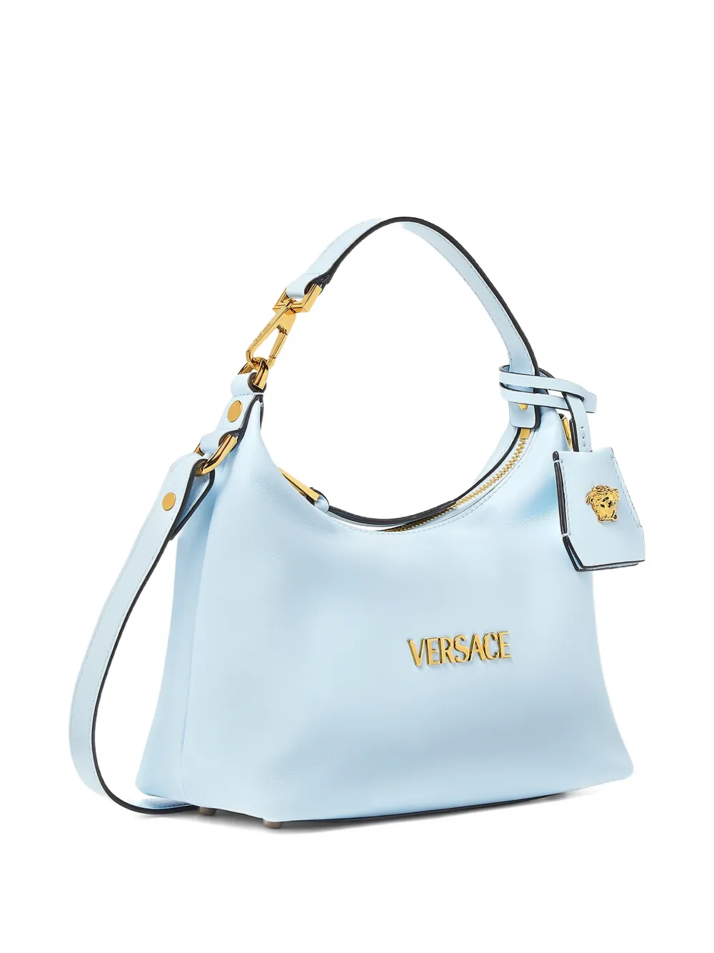 Versace logo-charm tote bag Blauw