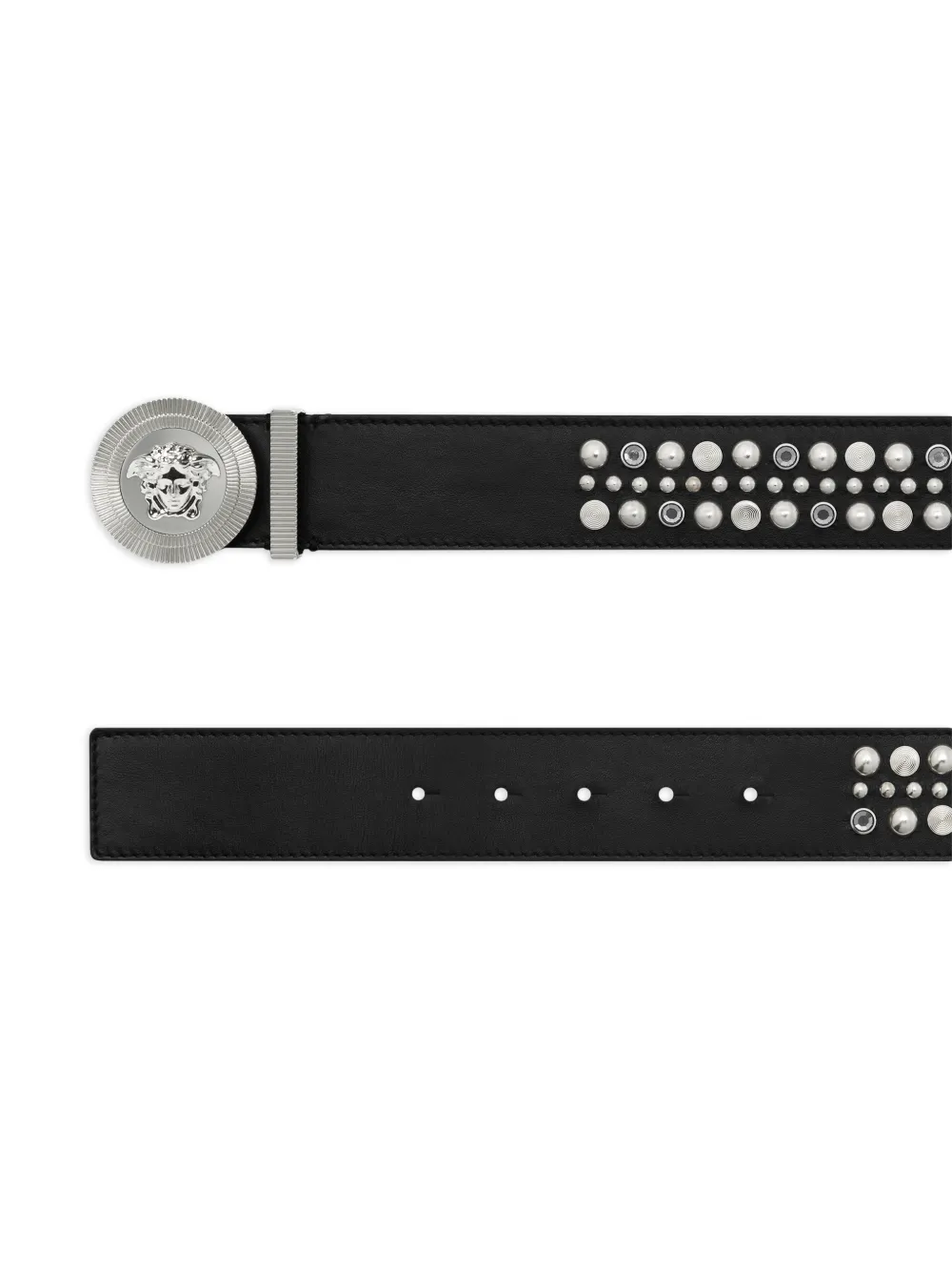 Versace Medusa riem met studs - Zwart