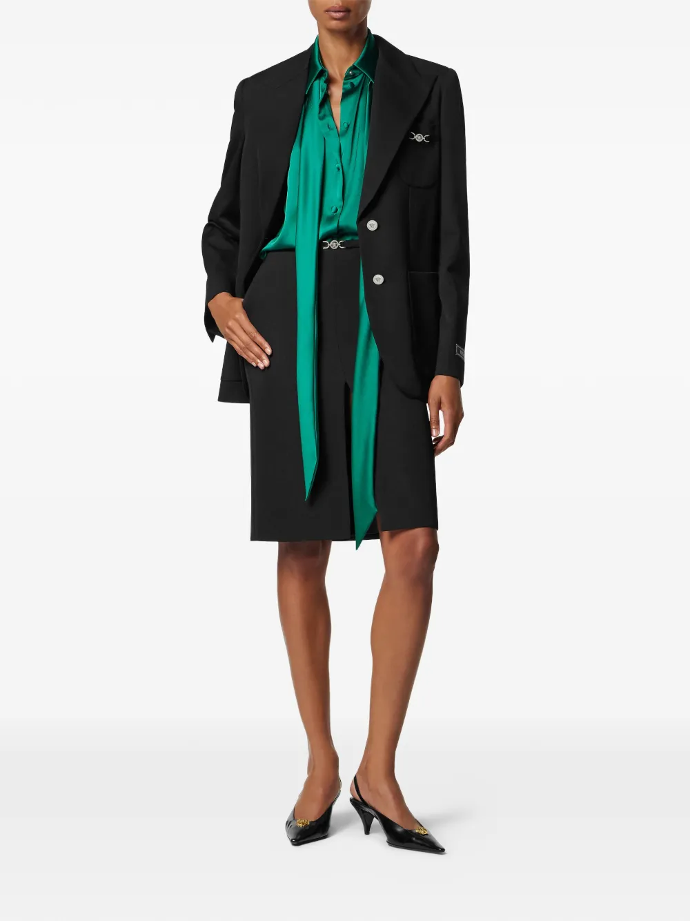  Versace Buttoned Blazer - Black 