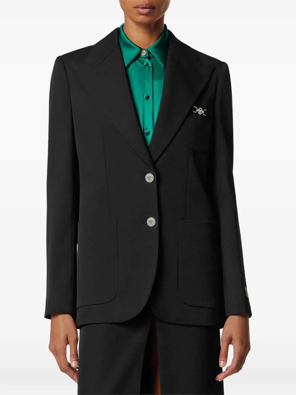  Versace Buttoned Blazer - Black 