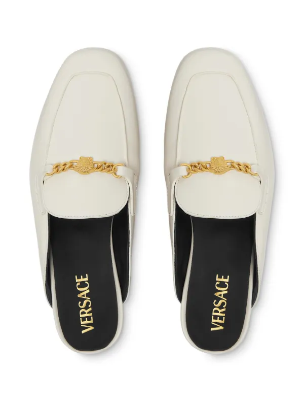 GIANNI VERSACEメデューサメッシュパンプス 36½白レザーイタリア製 Versace Medusa Leather Loafers | White | FARFETCH