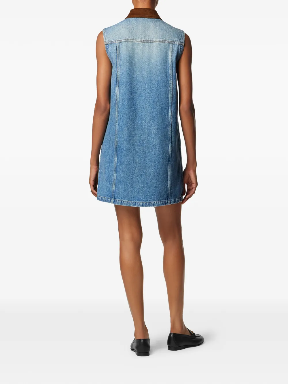  Versace Sleeveless Buttoned Mini Dress - Blue 