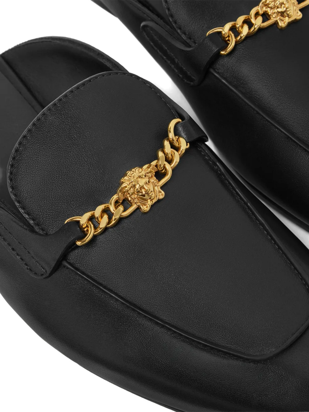 Versace Medusa Leather Mules In Black