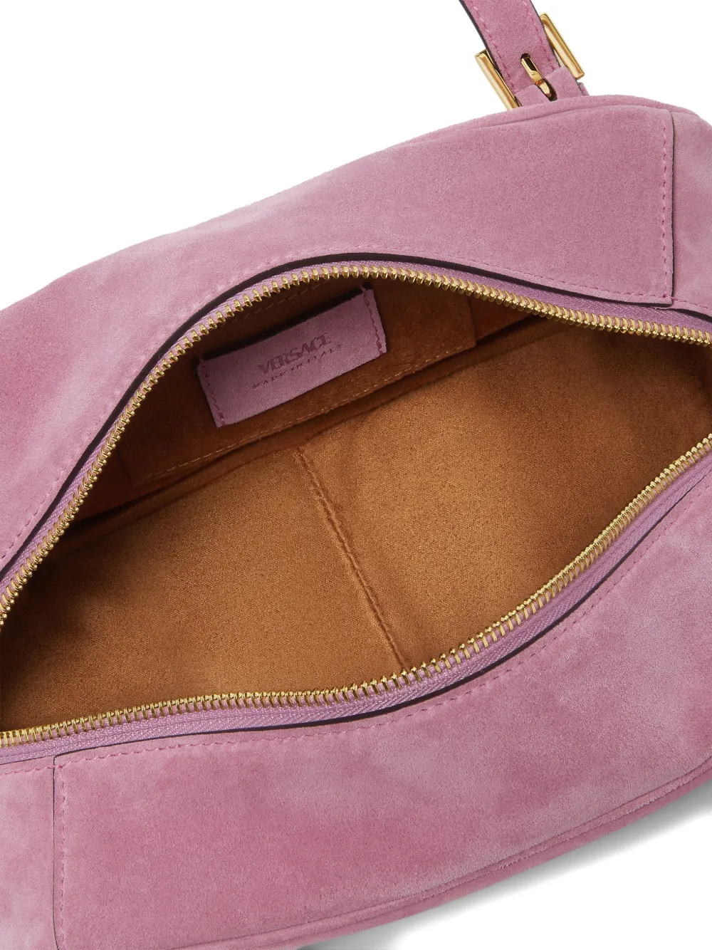 Versace Tag Bowling Shoulder Bag In Pink