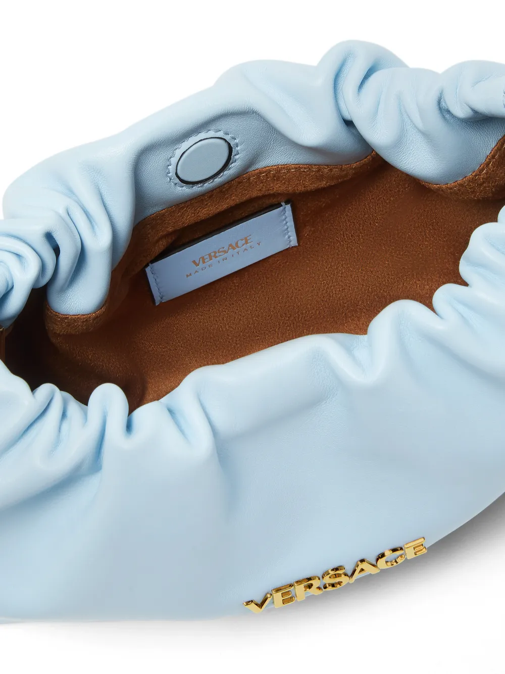 Versace Tag clutch met logo Blauw