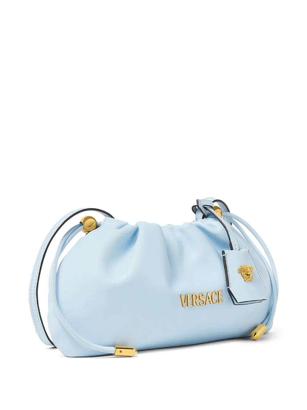 Versace Tag clutch met logo Blauw