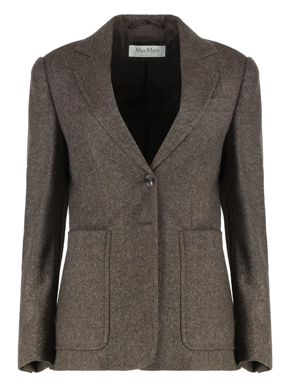 Max Mara single-breasted tweed jacket - ブラウン
