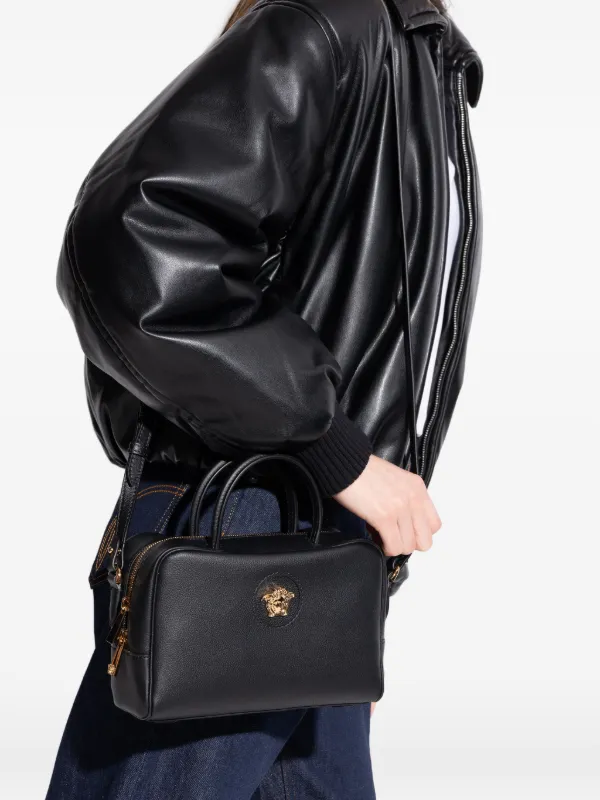Versace La Medusa Leather Tote Bag | Black | FARFETCH