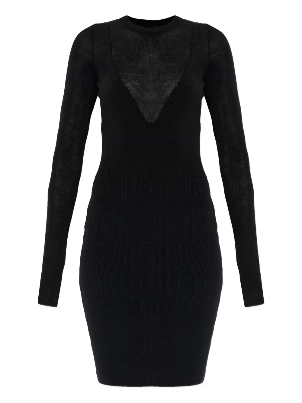 Versace Abito corto a maniche lunghe - Nero