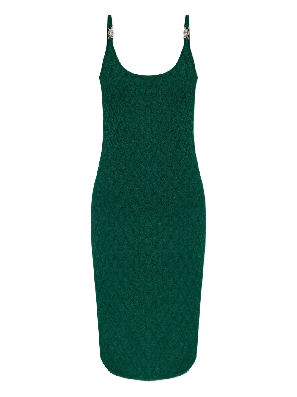 Versace Embellished-strap Midi Dress In Green