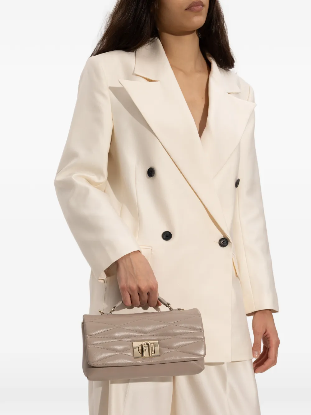 Furla mini 1927 leather tote bag - Beige