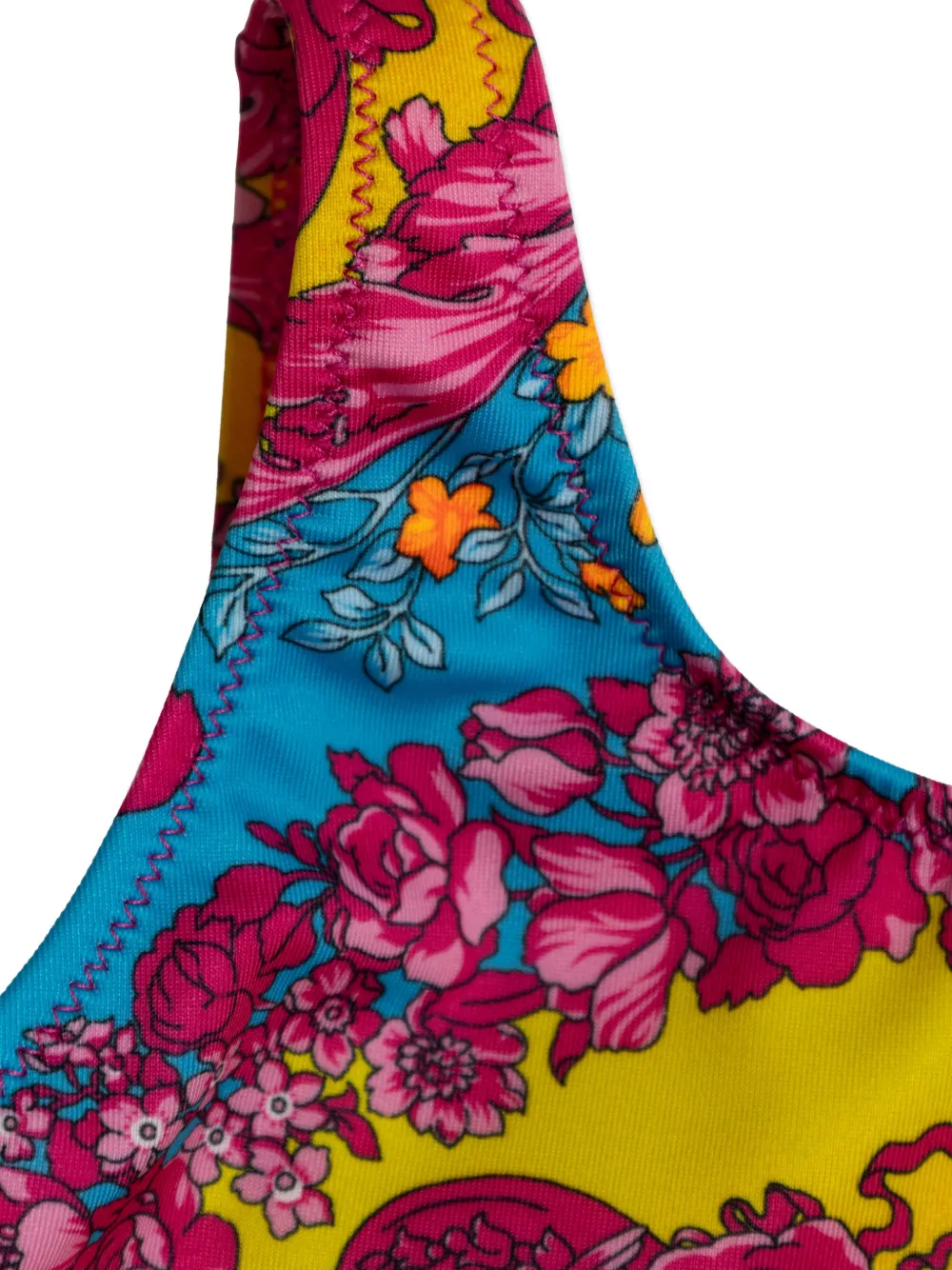 Versace Medusa-print Floral Swimsuit In Yellow