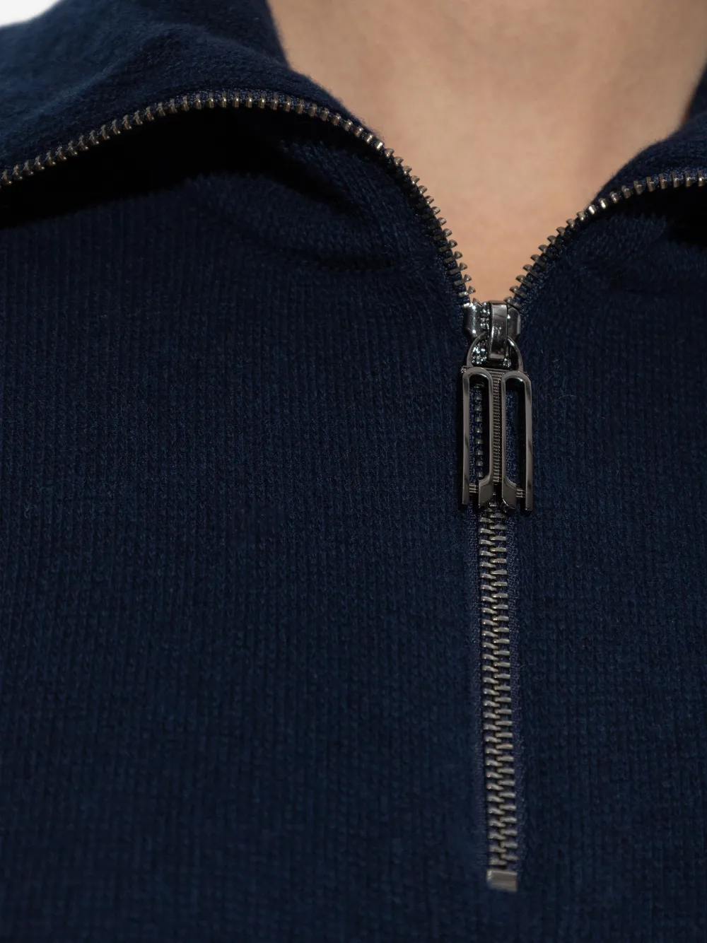 Victoria Beckham Half-zip Milano Sweater In Blue