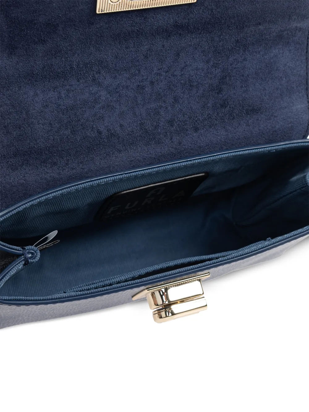 Furla 1927 mini-shopper met metalen logo Blauw