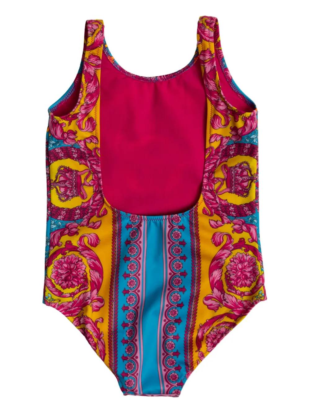 Versace Medusa-motif Floral-print Swimsuit In Multi