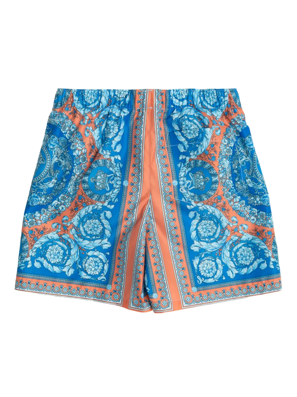 Versace Barocco Swim Trunks In Blue
