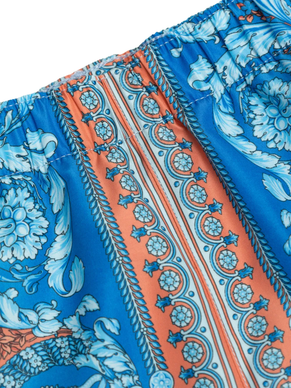 Versace Barocco Swim Trunks In Blue