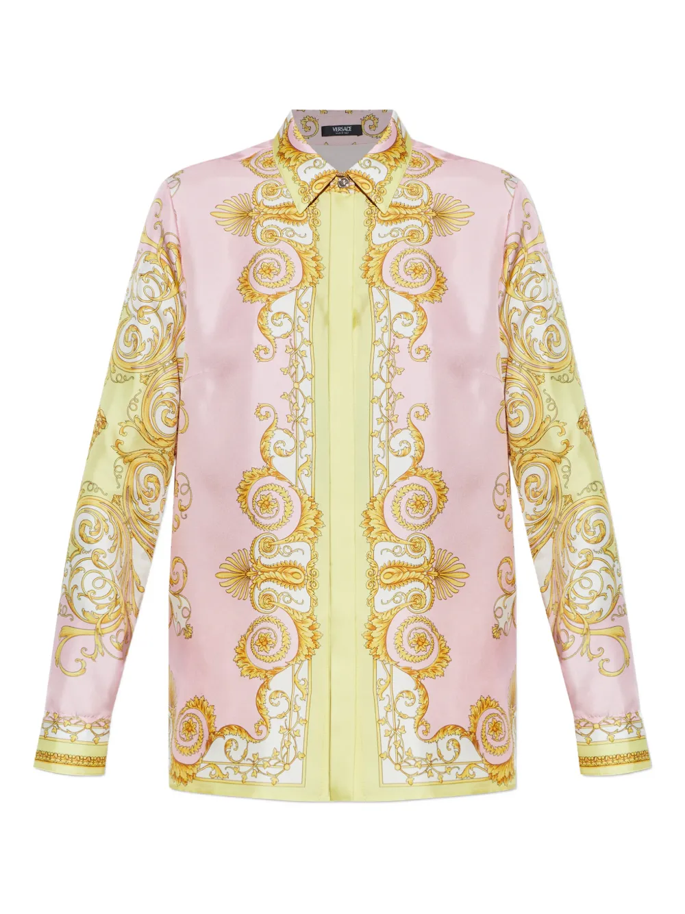 Versace Pattern-printed Long-sleeved Shirt In Pink