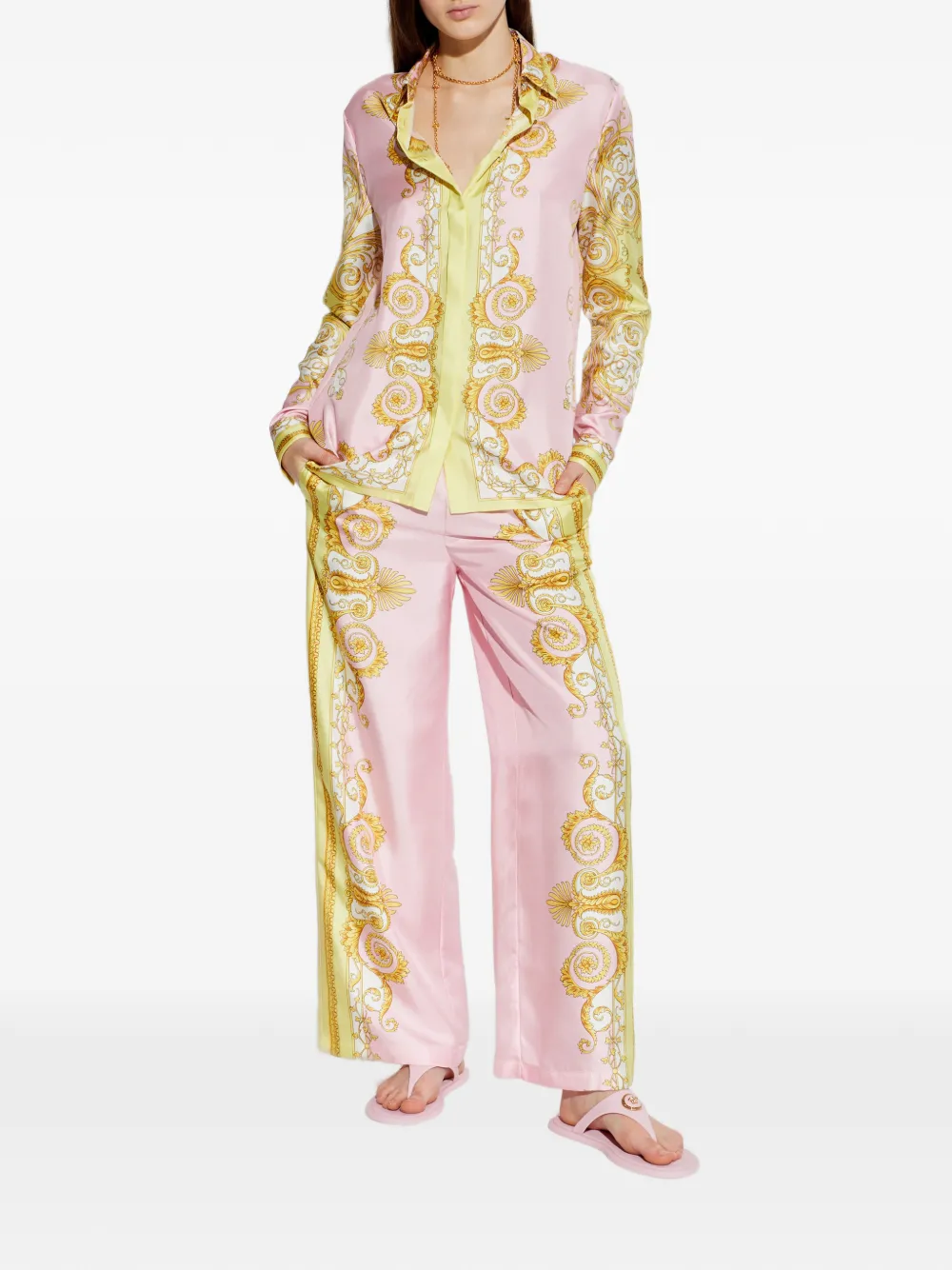 Versace long-sleeved Medusa-head shirt - Roze
