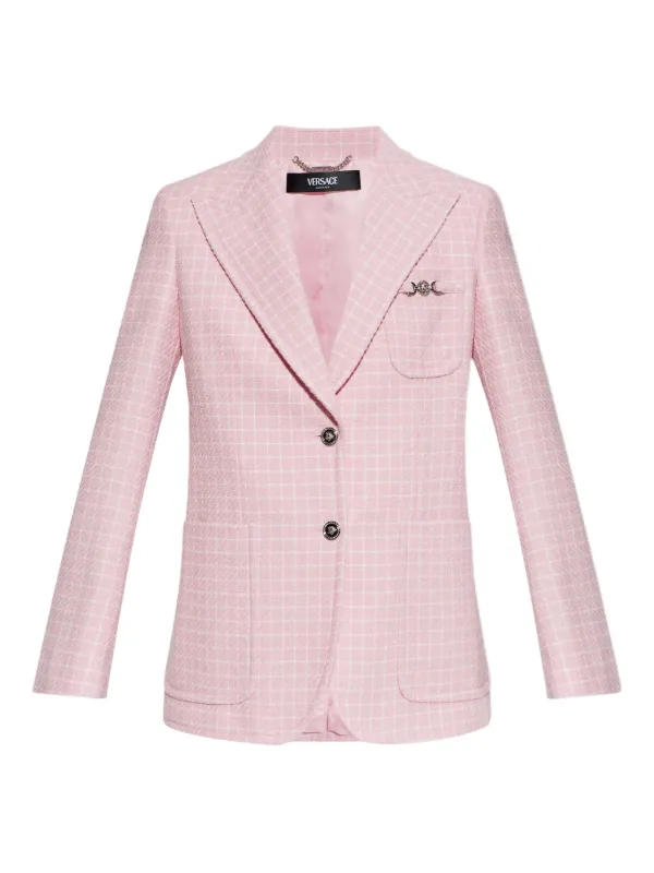 Versace Crêpe Tweed Blazer in Pink