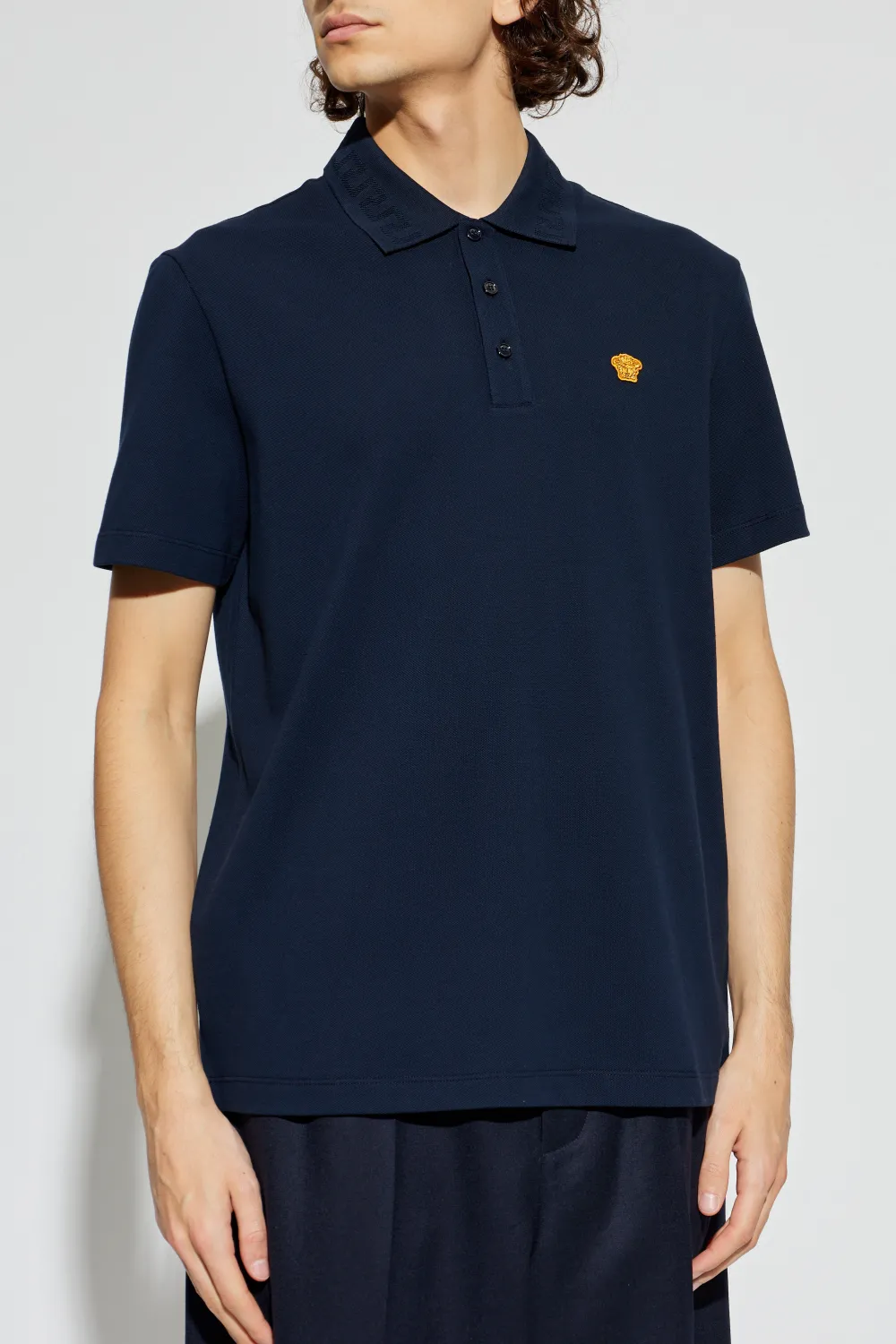 Versace Medusa Head-appliqué polo shirt - Blauw