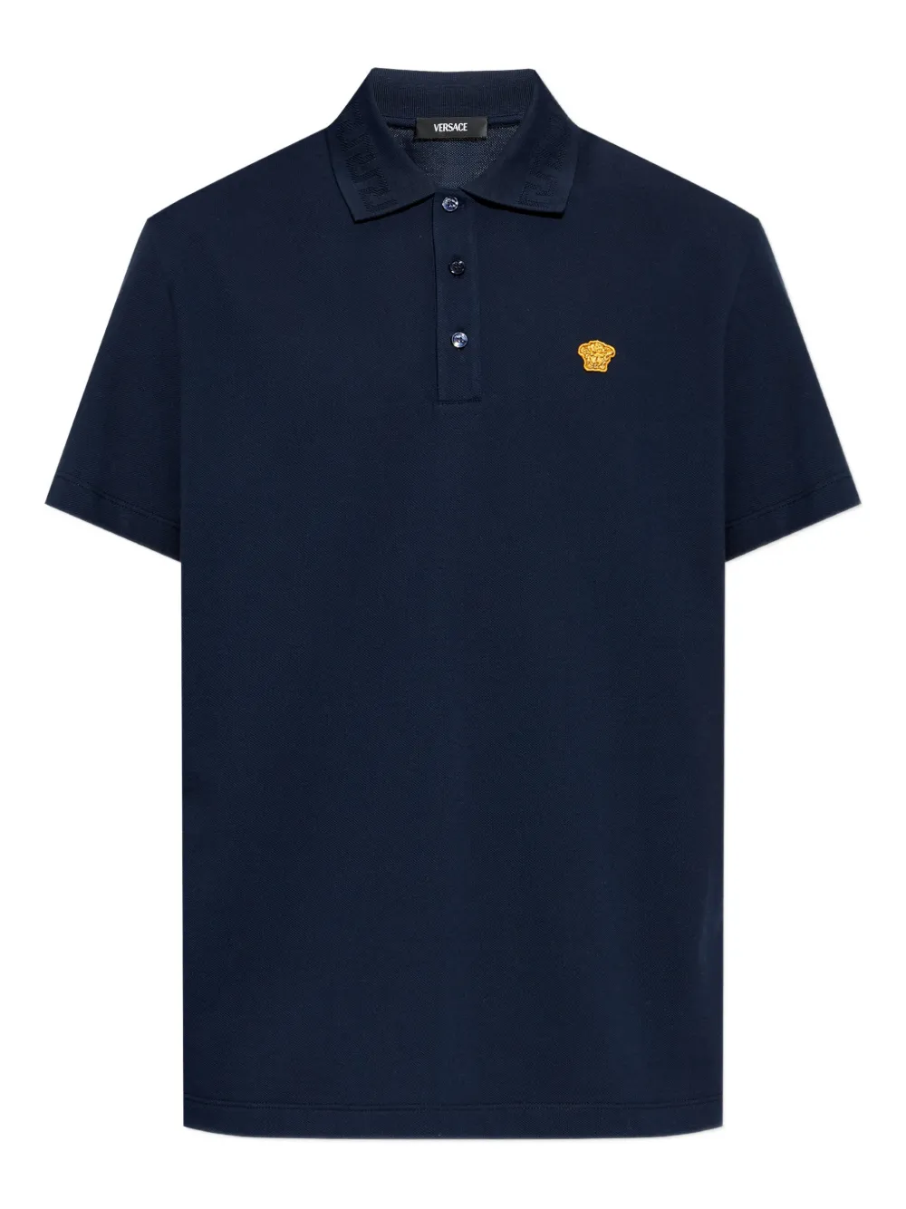 Versace Medusa Head-appliqué polo shirt - Blu