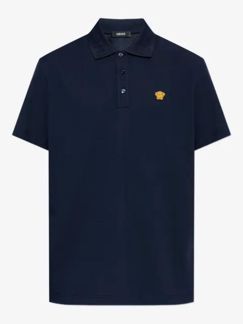 Versace embroidered cotton piqué polo