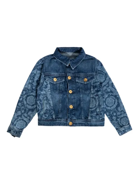 Versace Kids buttoned floral-pattern jacket