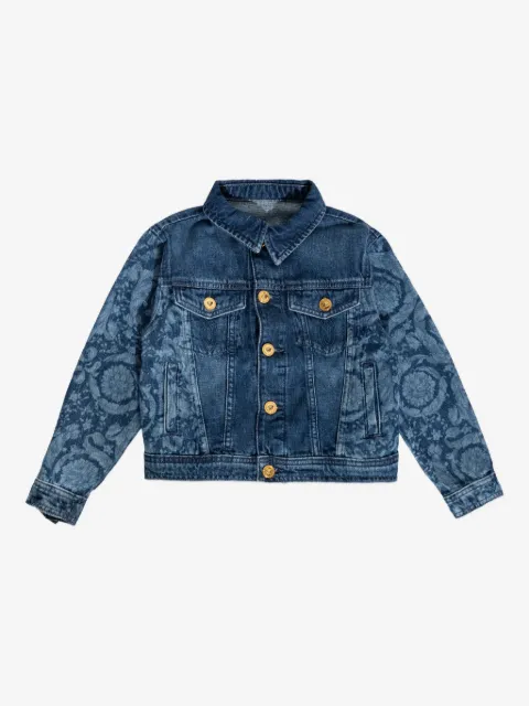 Versace Kids buttoned floral-pattern jacket