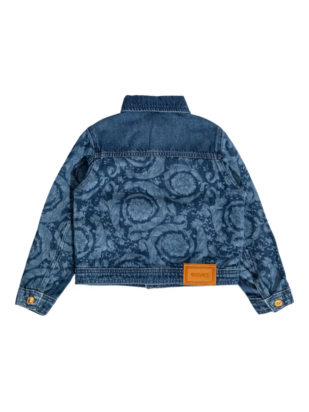 Versace Kids buttoned floral-pattern jacket | Girls Denim Jackets | Image 2