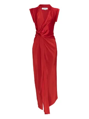 Rabanne fringe-detailed Gathered Dress | Red | FARFETCH GE