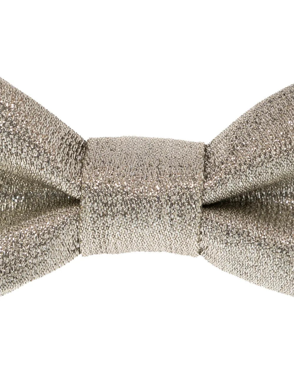 Versace Metallic-effect Bow Tie In Neutral