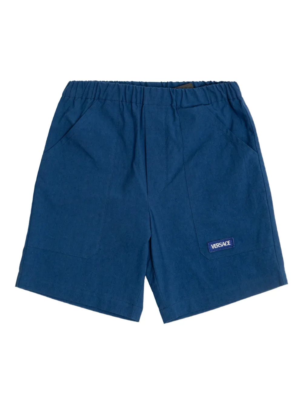 Versace Kids logo patch shorts - Blu