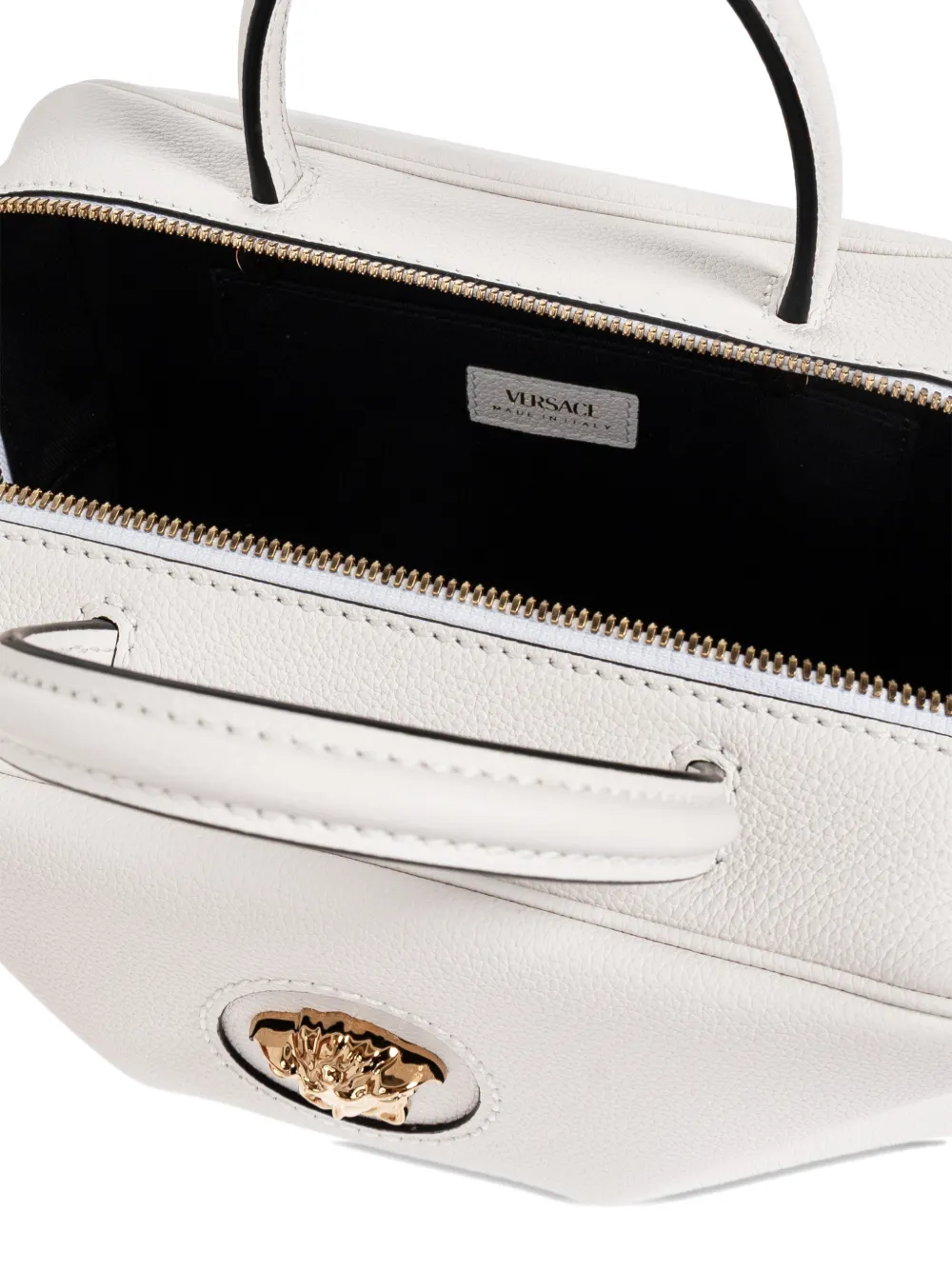 Versace Medusa Crossbody Bag Detachable Strap Top Handle In White