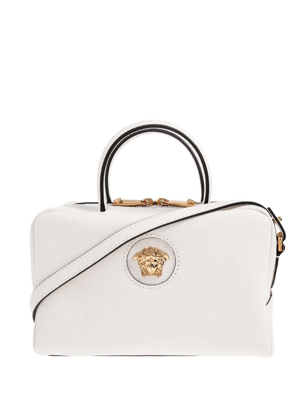Versace Medusa Crossbody Bag Detachable Strap Top Handle In White