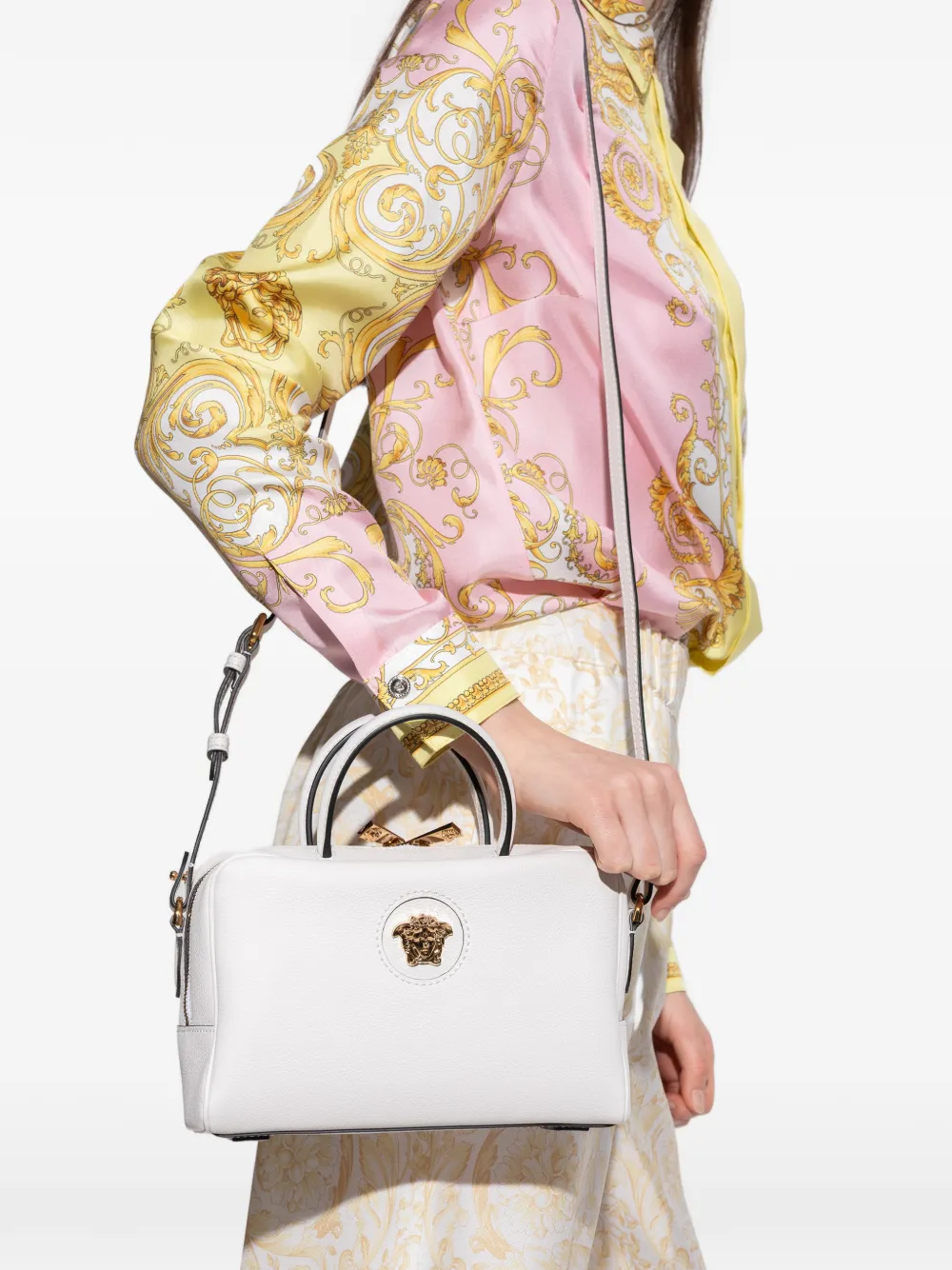 Versace Boston Medusa-appliqué tote bag - Wit