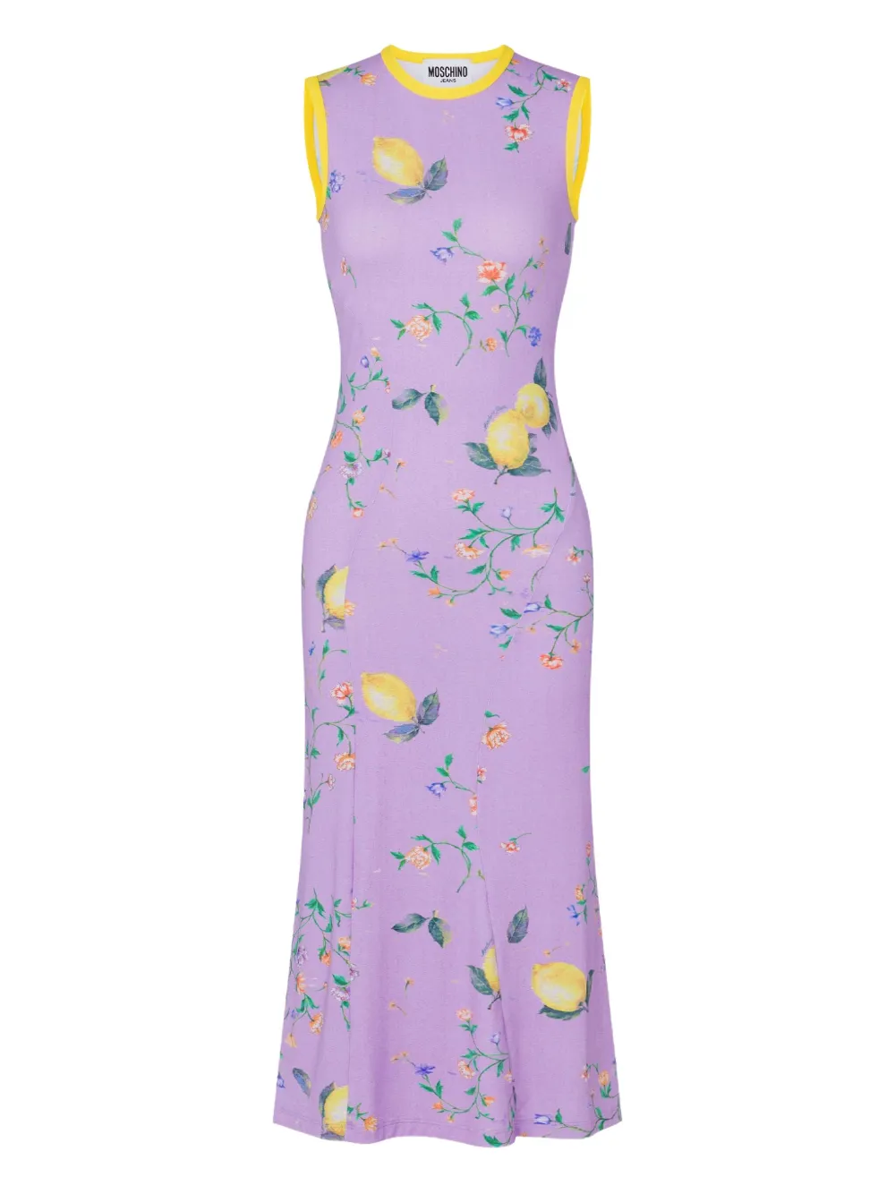 MOSCHINO JEANS Abito midi smanicato a fiori - Viola