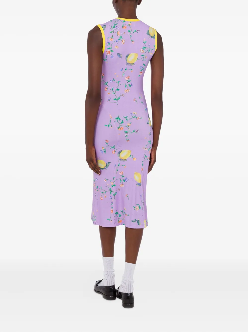 MOSCHINO JEANS Midi-jurk met bloemenprint Paars