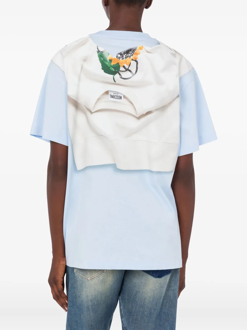 MOSCHINO JEANS T-shirt met trompe-l'oeil print Blauw