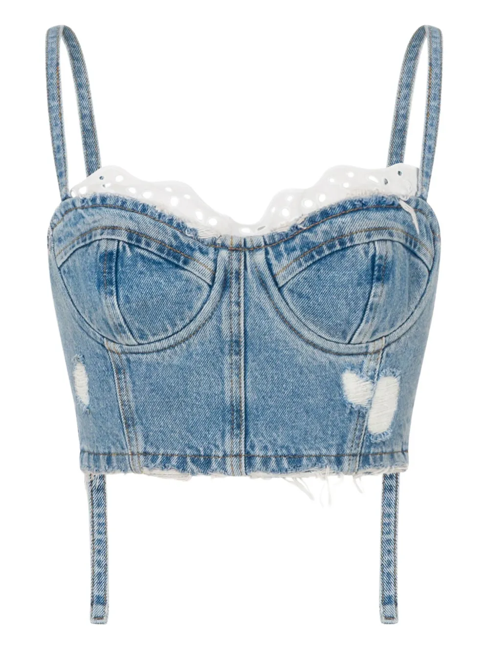 MOSCHINO JEANS Top corto denim - Blu